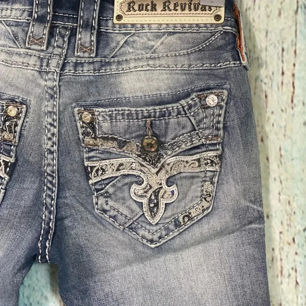 ROCK REVIVAL NWT Barbila Straight Embellished Jeans - Picture 16 of 16